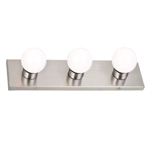 3-Light Vanity Wall Sconce, Satin Nickel