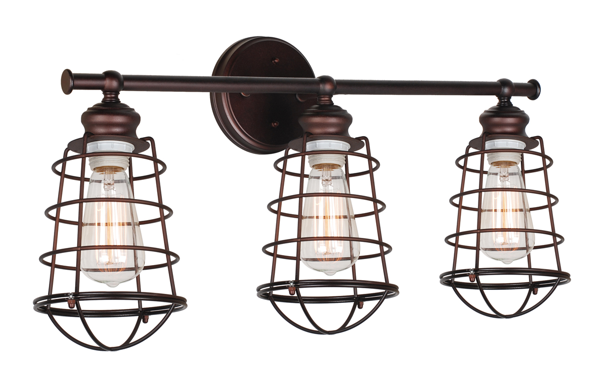 Design House 519736 Ajax 3-Light Bathroom Vanity Light, Coffee Bronze