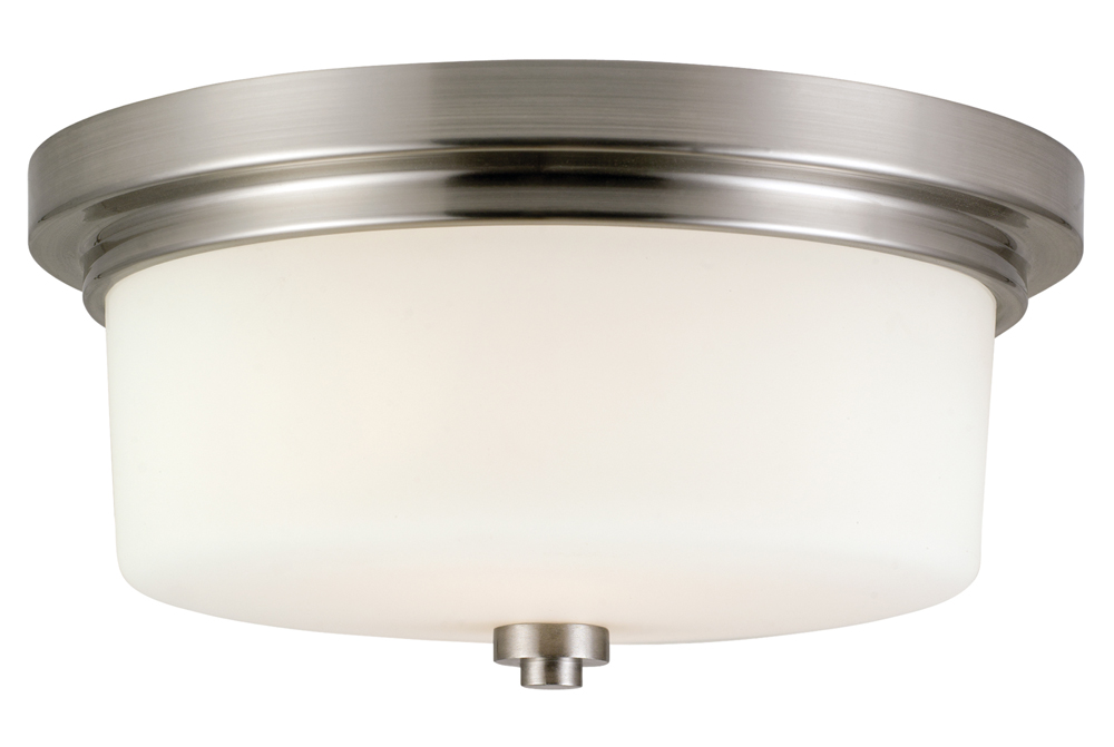 Design House 556654 Aubrey 2-Light Flush Mount Ceiling Light, Satin Nickel