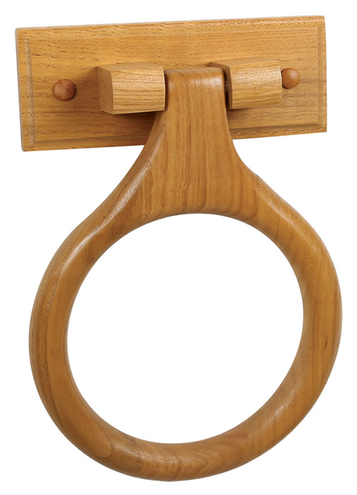 Dalton Towel Ring, Honey Oak Finish