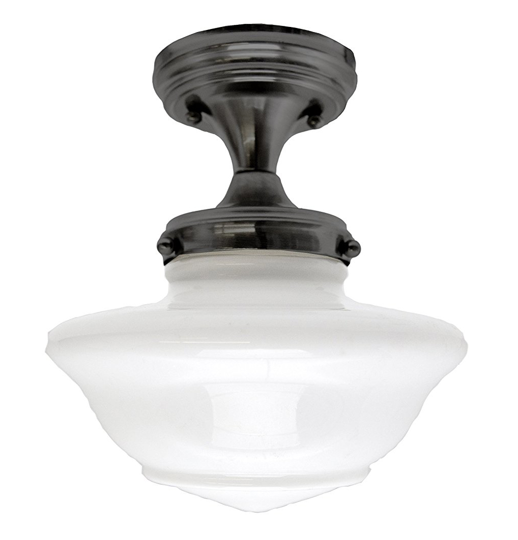 Design House 577502 Schoolhouse Semi-Flush Ceiling Light, Oil Rubbed Bronze