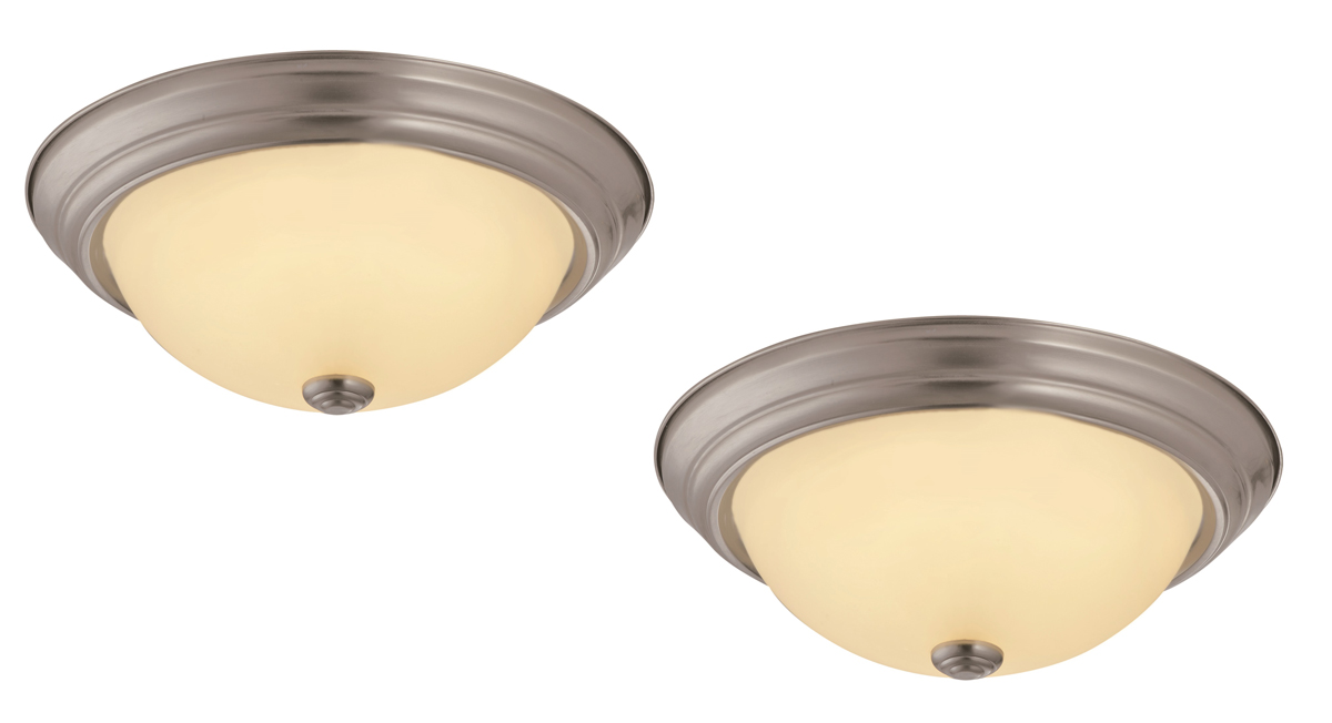 Travis 2-Pack LED Ceiling Lights, Satin Nickel