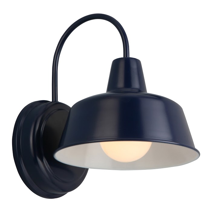 Mason 1 Light Indoor/Outdoor Wall Light, Navy Blue