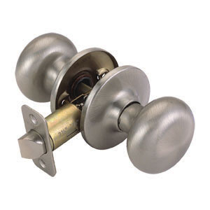 Cambridge 2-Way Latch Passage Door Knob, Adjustable Backset, Satin Nickel