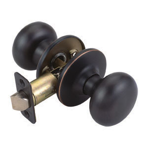 Cambridge 2-Way Latch Passage Door Knob, Adjustable Backset, Oil Rubbed Bronze