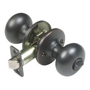 Cambridge 2-Way Latch Privacy Door Knob, Adjustable Backset, Oil Rubbed Bronze