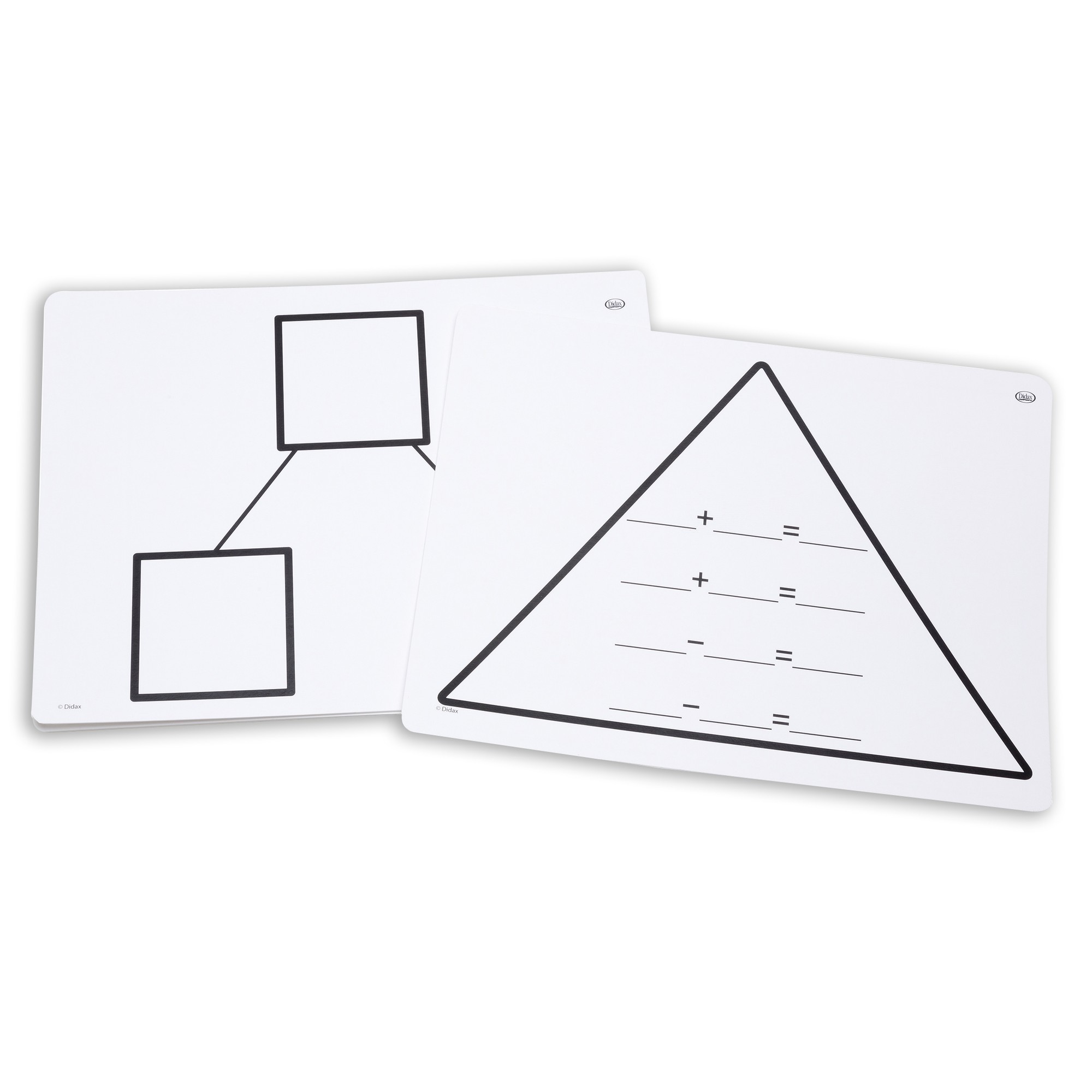 Write-On/Wipe-Off Fact Family Triangle Mats: Addition, Set of 10