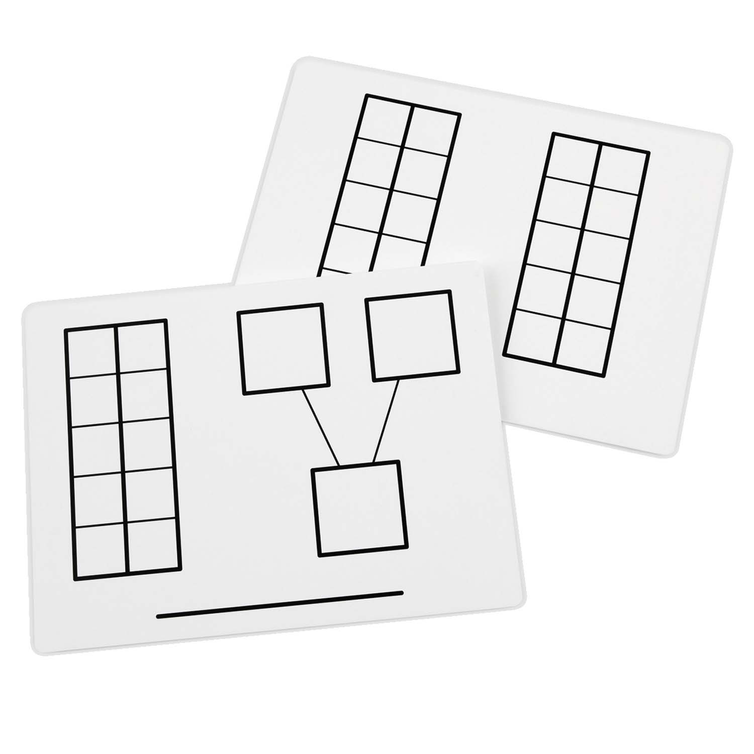 Write-On/Wipe-Off Ten-Frame Mats, Set of 10, 2 Sets