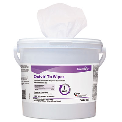 Oxivir TB Disinfectant Wipes, 11 x 12, White, 160/Bucket