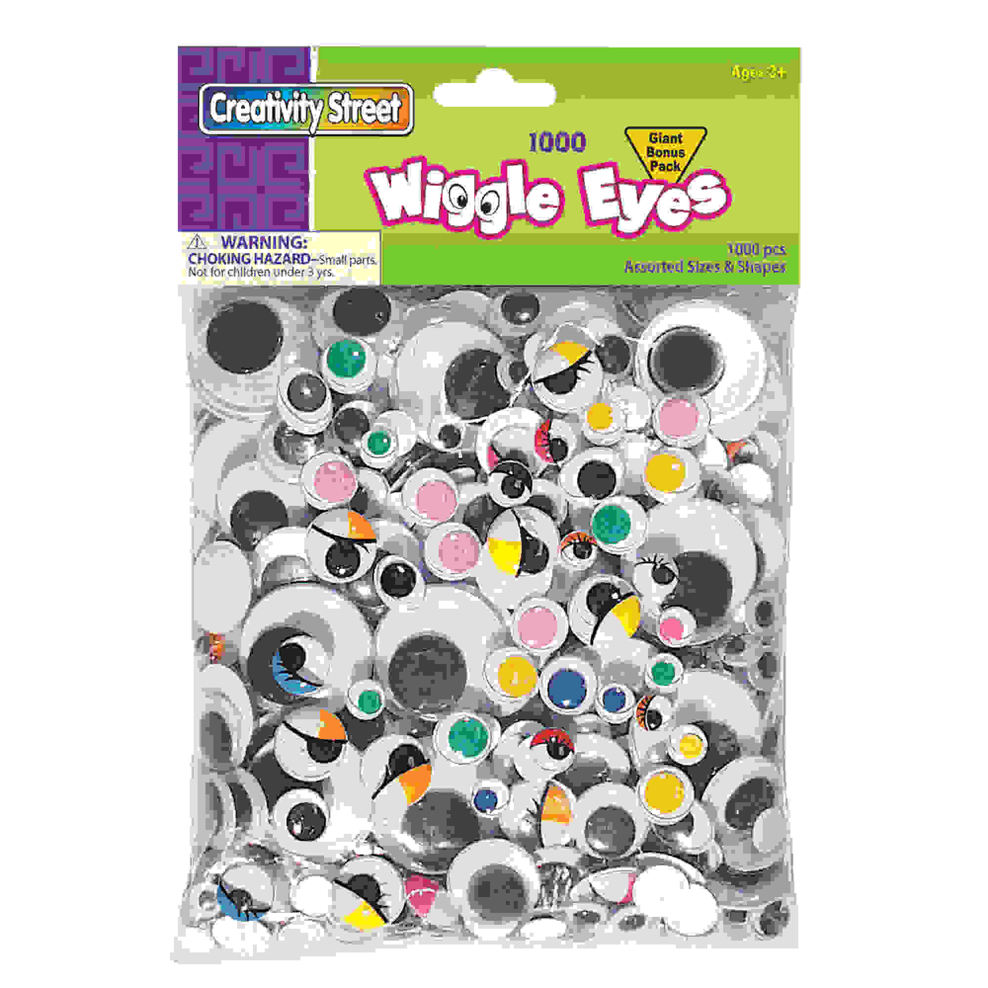 Wiggle Eyes Classroom Pack, Assorted Colors, Shapes & Sizes, 1000 Pieces