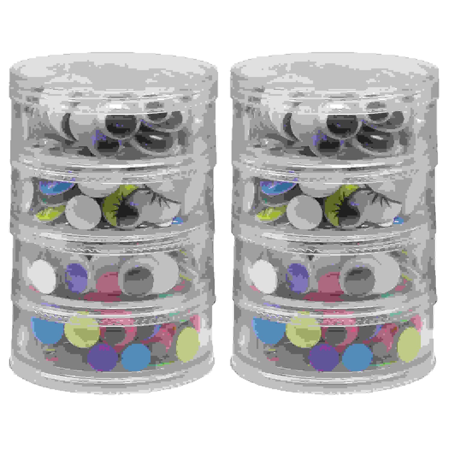 Wiggle Eyes Storage Stacker, Round Assorted Black, Painted & Bright, Assorted Sizes, 400 Pieces Per Pack, 2 Packs