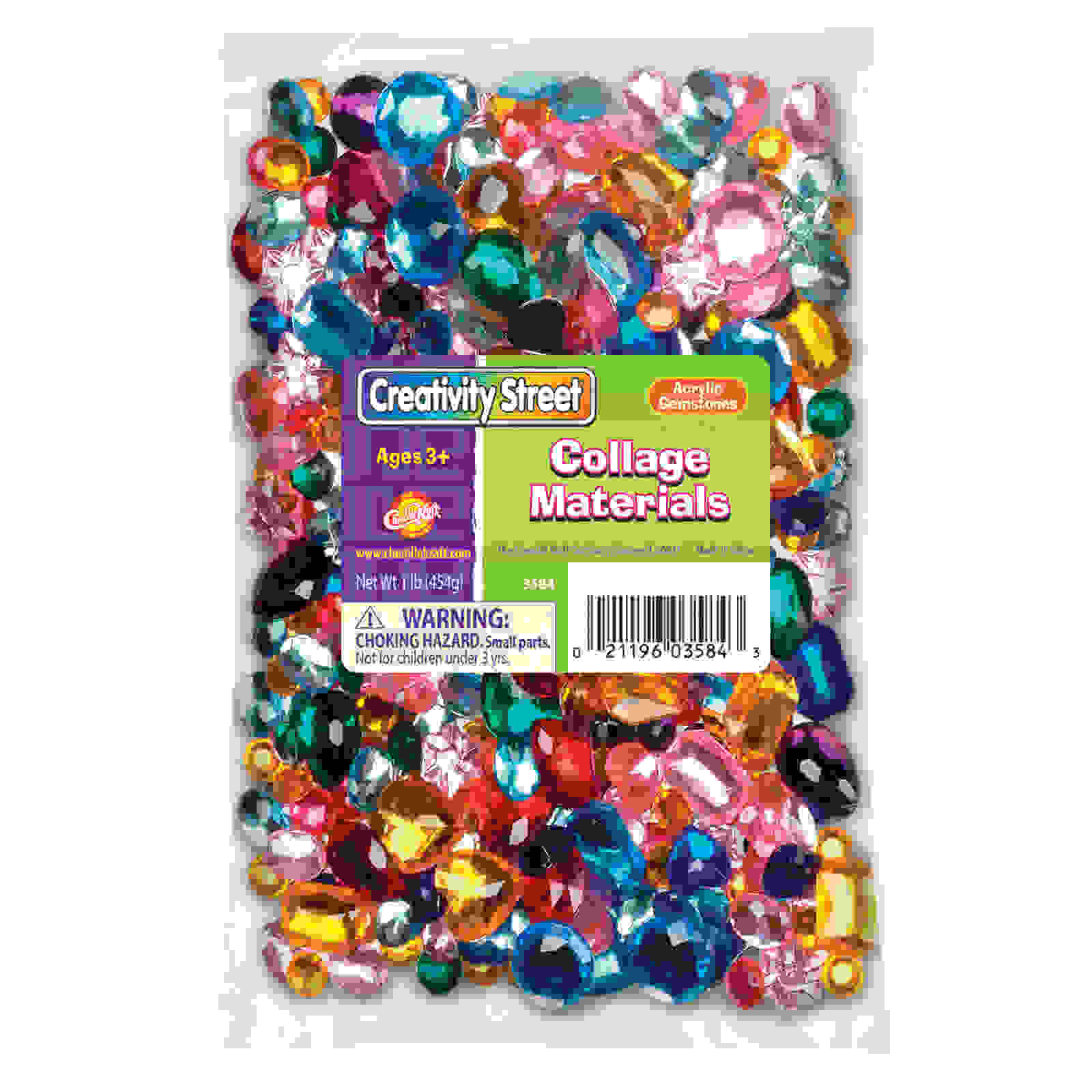 Acrylic Gemstones, Assorted Colors & Sizes, 1 lb