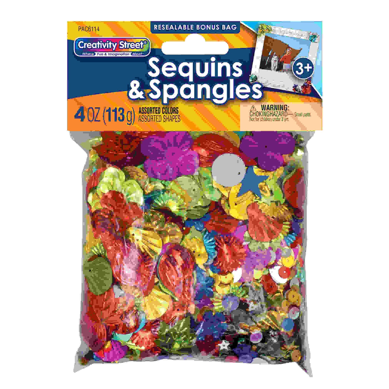 Sequins & Spangles, Assorted Colors, Assorted Sizes, 4 oz