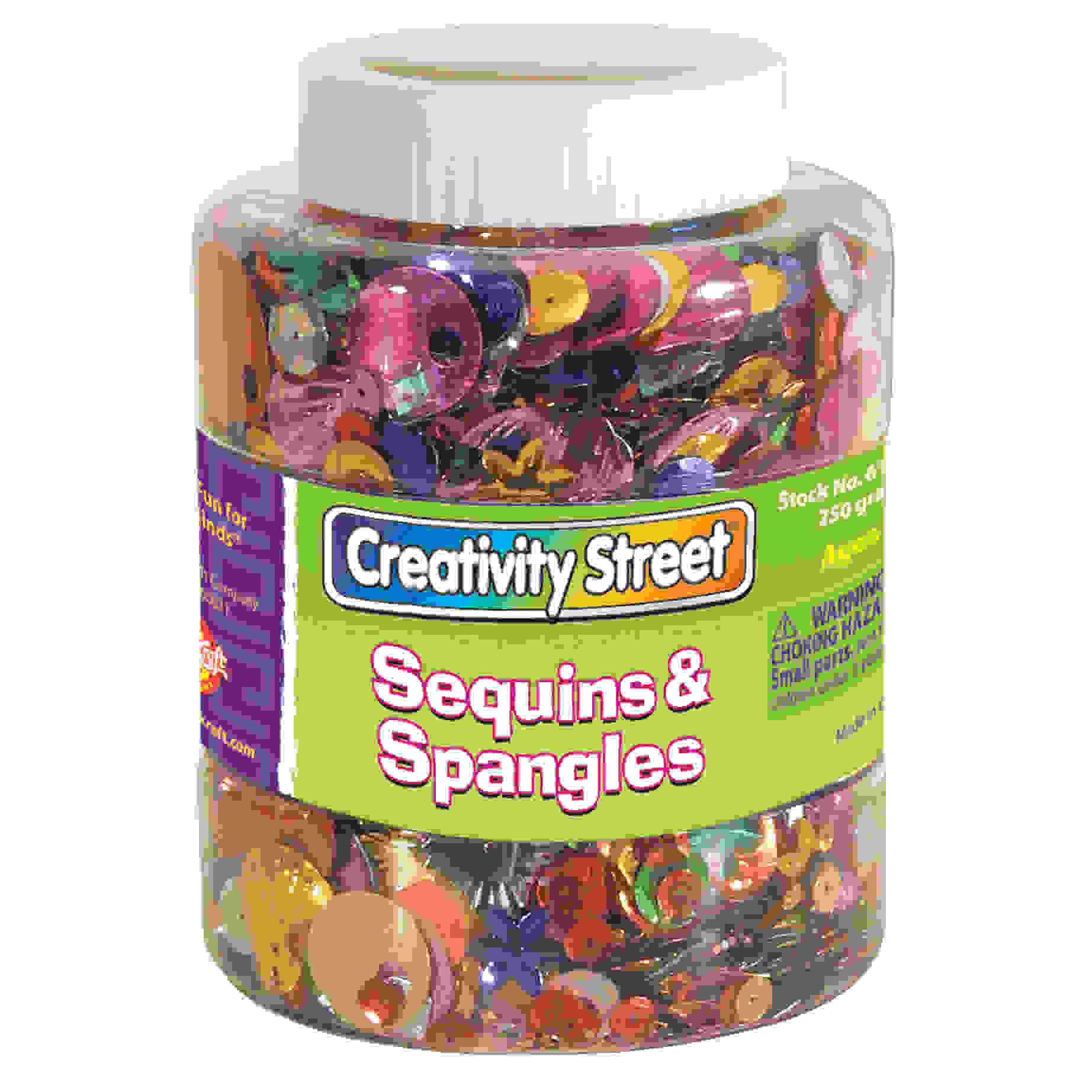 Sequins & Spangles Jar, Assorted Colors & Sizes, 230 grams