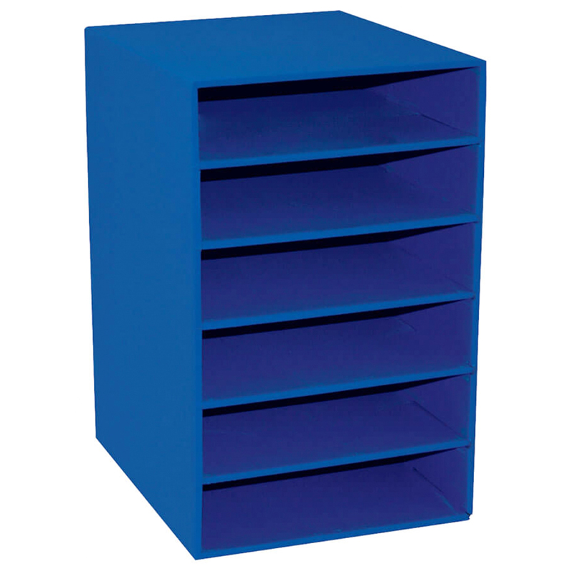 6-Shelf Organizer, Blue, 17-3/4"H x 12"W x 13-1/2"D, 1 Organizer