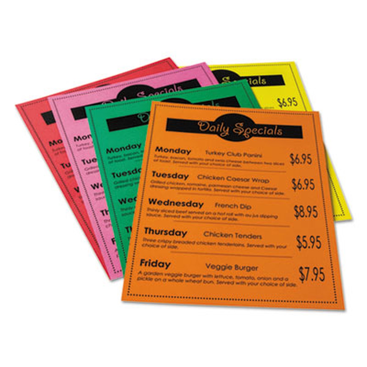 Premium Tagboard, 5 Assorted Bright Colors, 8-1/2" x 11", 50 Sheets