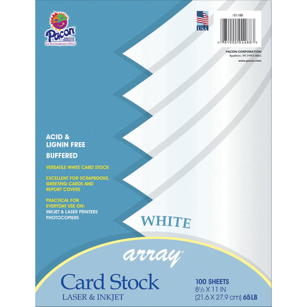 Card Stock, Classic White, 8-1/2" x 11", 100 Sheets