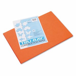 Construction Paper, Orange, 12" x 18", 50 Sheets