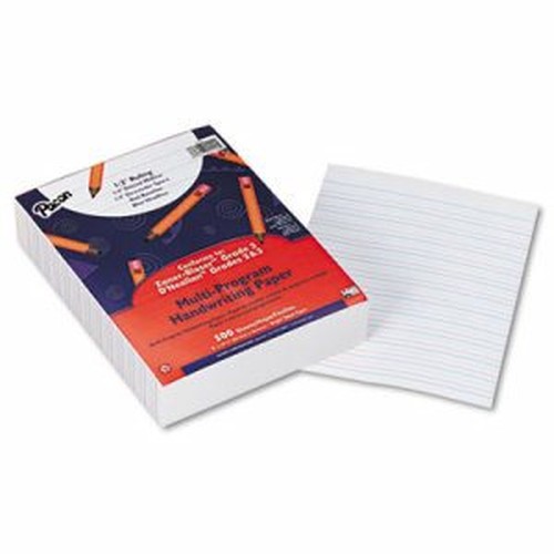 Multi-Program Handwriting Paper, 1/2" Ruled (Short Way), White, 10-1/2" x 8", 500 Sheets