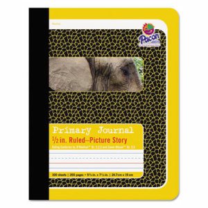 Primary Composition Book, Book Bound, D'Nealian Grades/Zaner-Bloser, 1/2" x 1/4" x 1/4" Picture Story Ruled, 9-3/4" x 7-1/2", 10