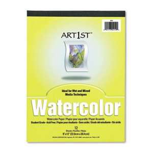 Watercolor Pad, 90 lb., 9" x 12", 12 Sheets