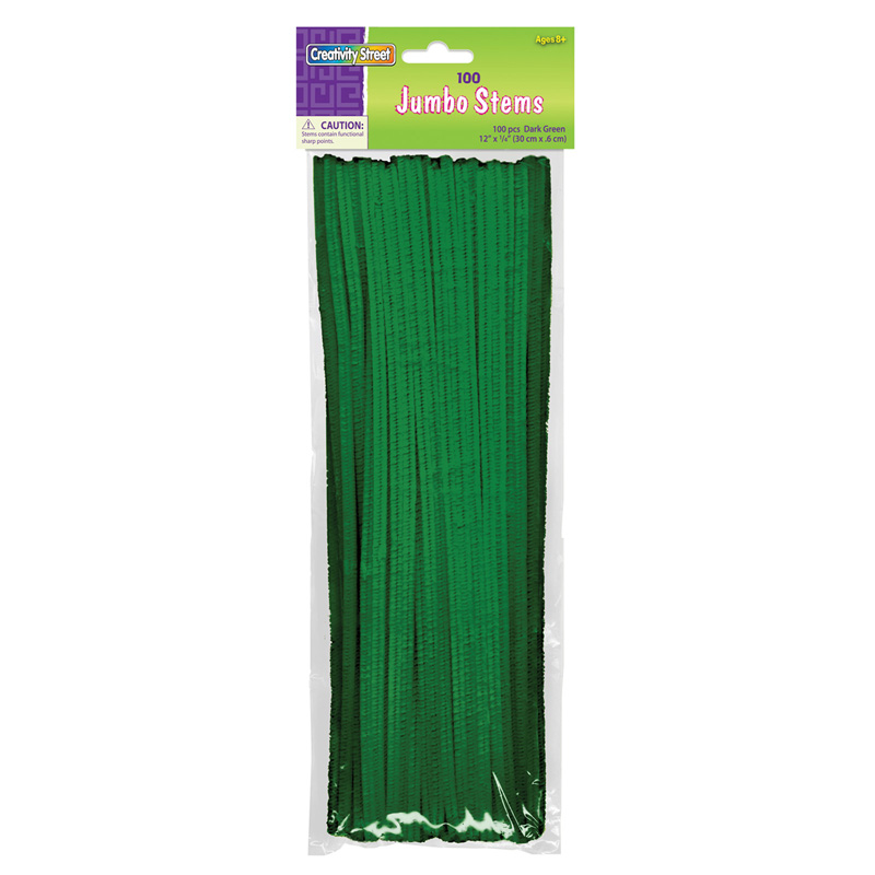 Jumbo Stems, Dark Green, 12" x 6 mm, 100 Pieces