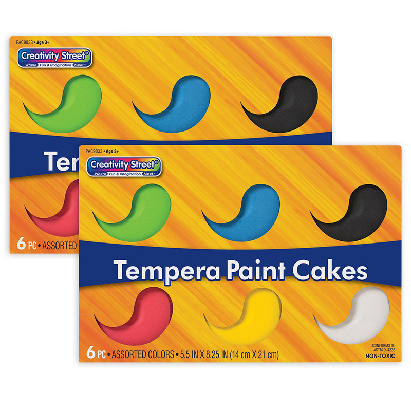 Tempera Cakes, 6 Assorted Colors, 2 Sets