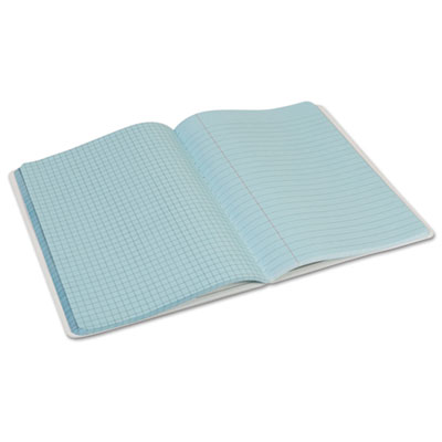 Dual Ruled Composition Book, Blue, 1/4" Grid & 3/8" Wide Ruled, 9-3/4" x 7-1/2", 100 Sheets