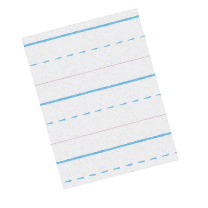 Sulphite Handwriting Paper, Dotted Midline, Grade 2, 1/2" x 1/4" x 1/4" Ruled Long, 10-1/2" x 8", 500 Sheets