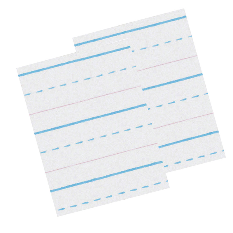 Sulphite Handwriting Paper, Dotted Midline, Grade 2, 1/2" x 1/4" x 1/4" Ruled Long, 10-1/2" x 8", , 500 Sheets Per Pack, 2 Packs