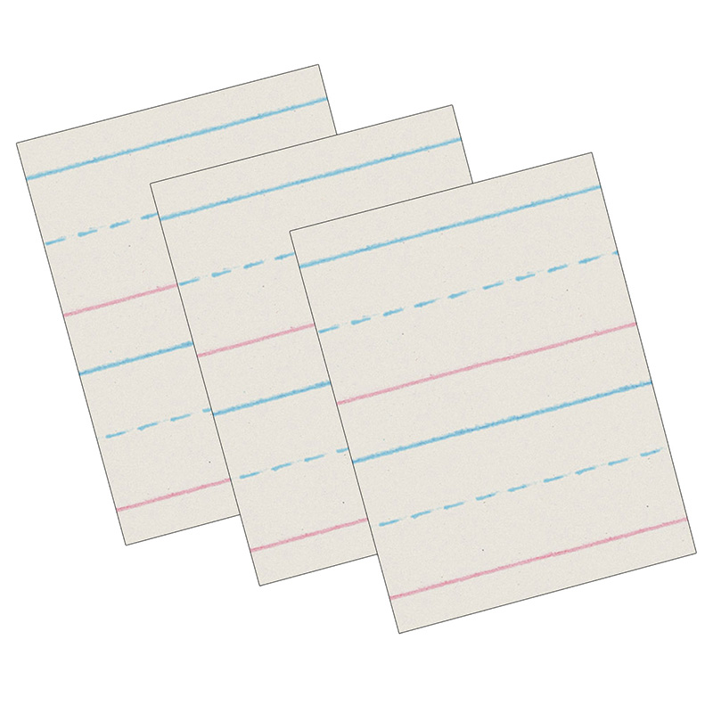 Newsprint Handwriting Paper, Dotted Midline, Grade 1, 5/8" x 5/16" x 5/16" Ruled Long, 10-1/2" x 8", 500 Sheets Per Pack, 3 Pack