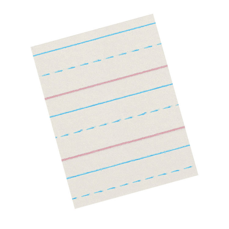 Newsprint Handwriting Paper, Dotted Midline, Grade 2, 1/2" x 1/4" x 1/4" Ruled Short, 8" x 10-1/2", 500 Sheets