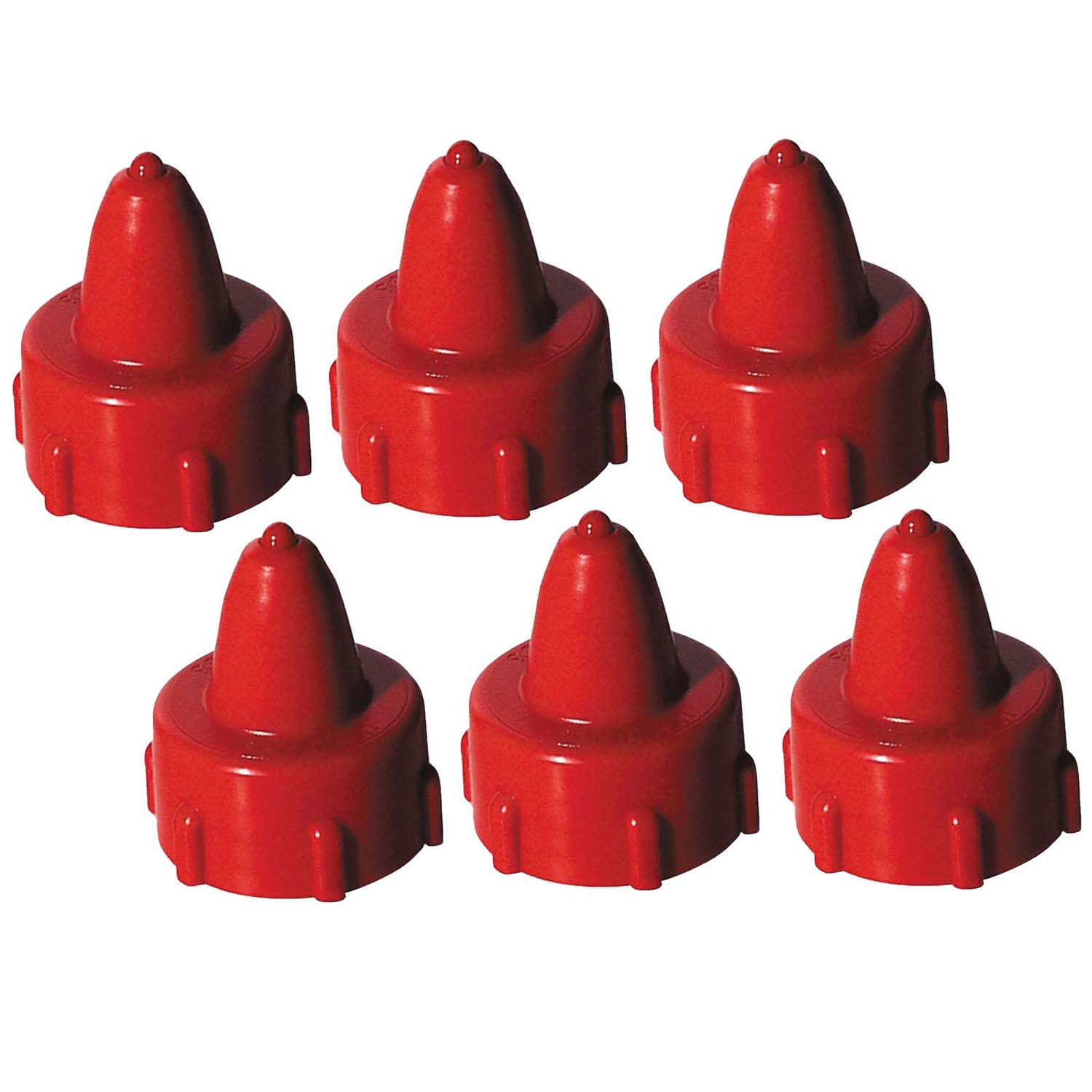 Tap-N-Glue Glue Cap, Red, 1" Diameter, 6 Caps
