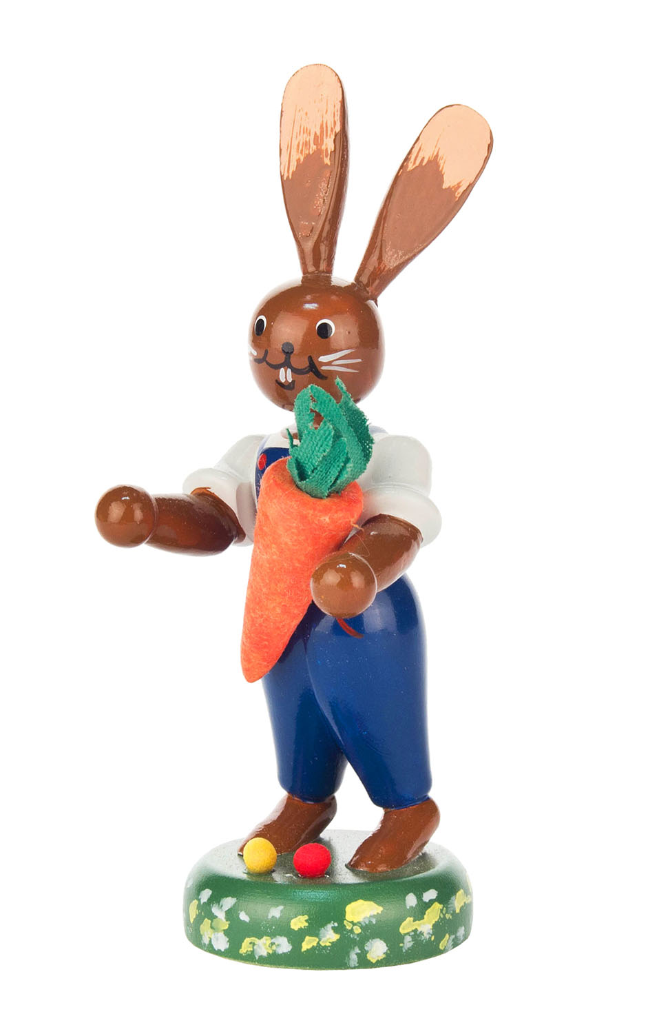 Dregeno Easter Figure - Rabbit with Carrot - 4.25"H x 2"W x 1.5"D