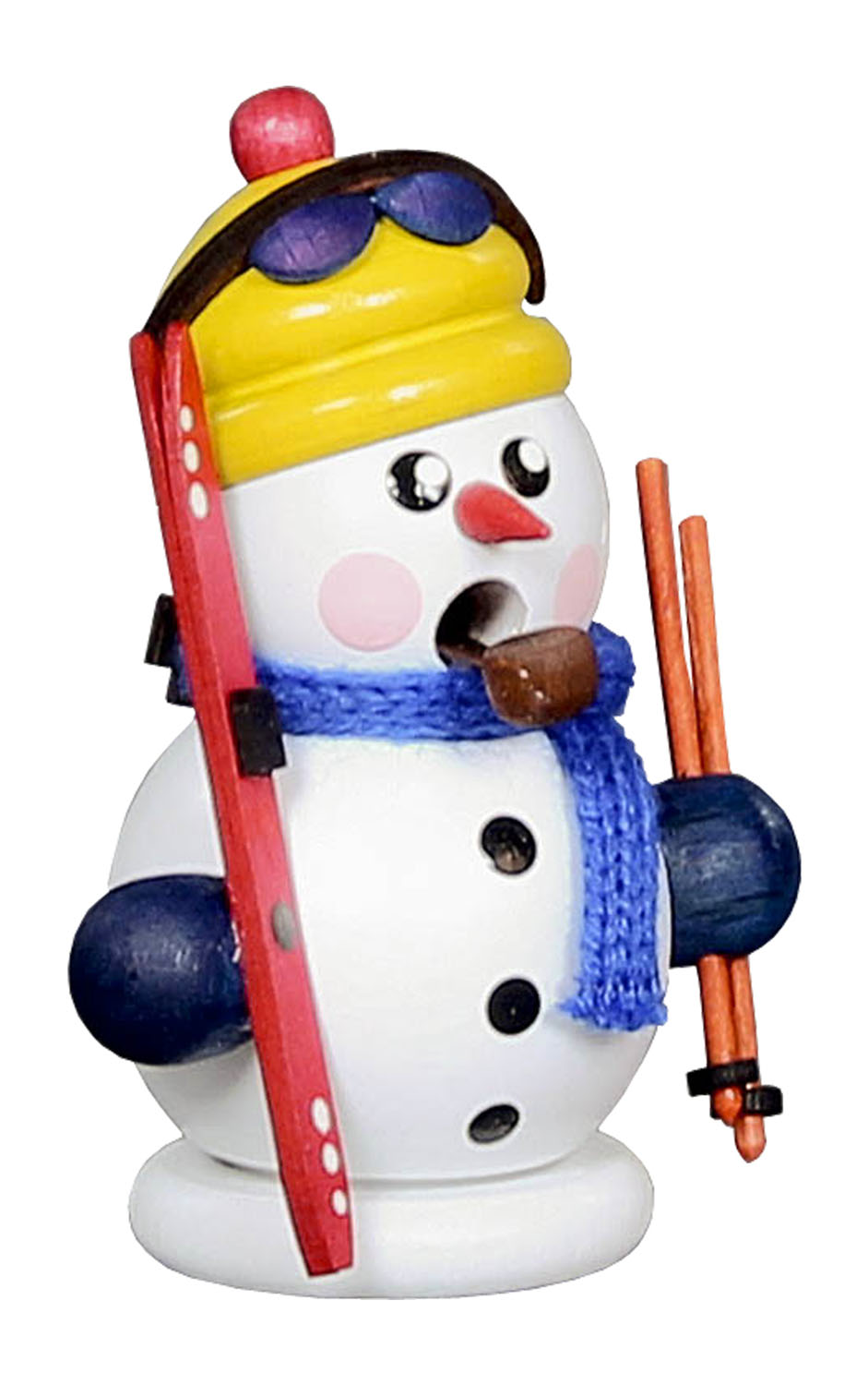 Dregeno Incense Burner - Snowman Skier - 3.25"H x 2.25"W x 2"D