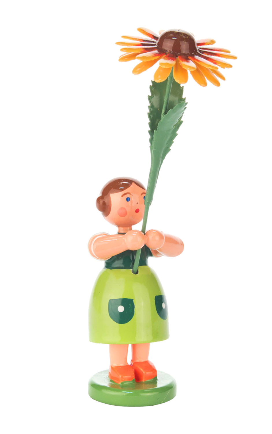 Dregeno Easter Ornament - Green Flower Girl - 4.5"H x 1.25"W x 1.25"D