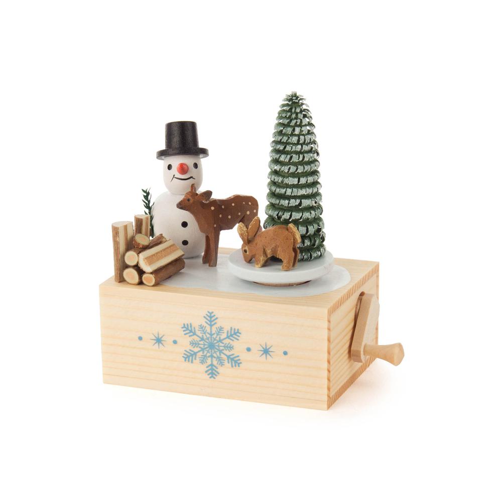 Dregeno Music Box - Snowman - 3.75"H x 3.75"W x 2.25"D