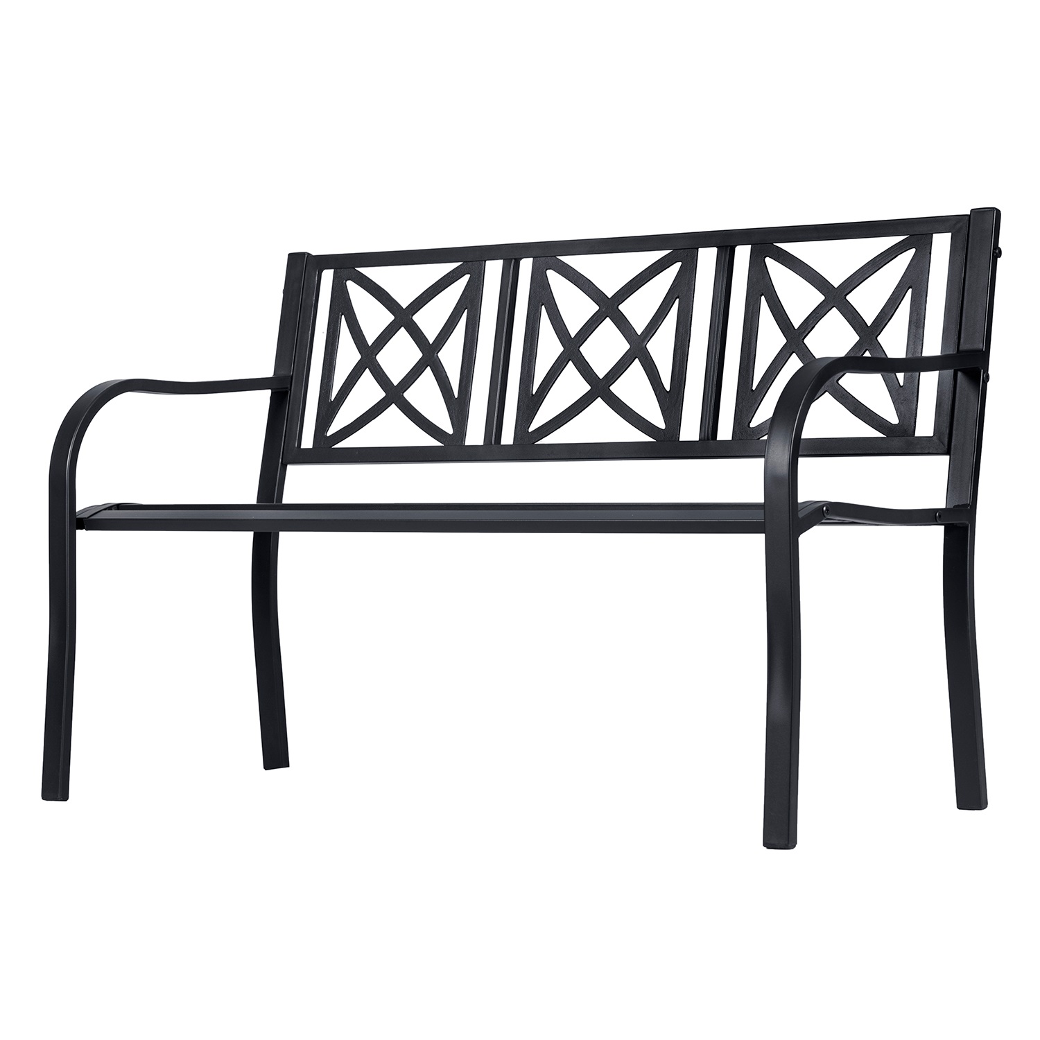 Paracelsus 4-Foot Metal Garden Bench in Black