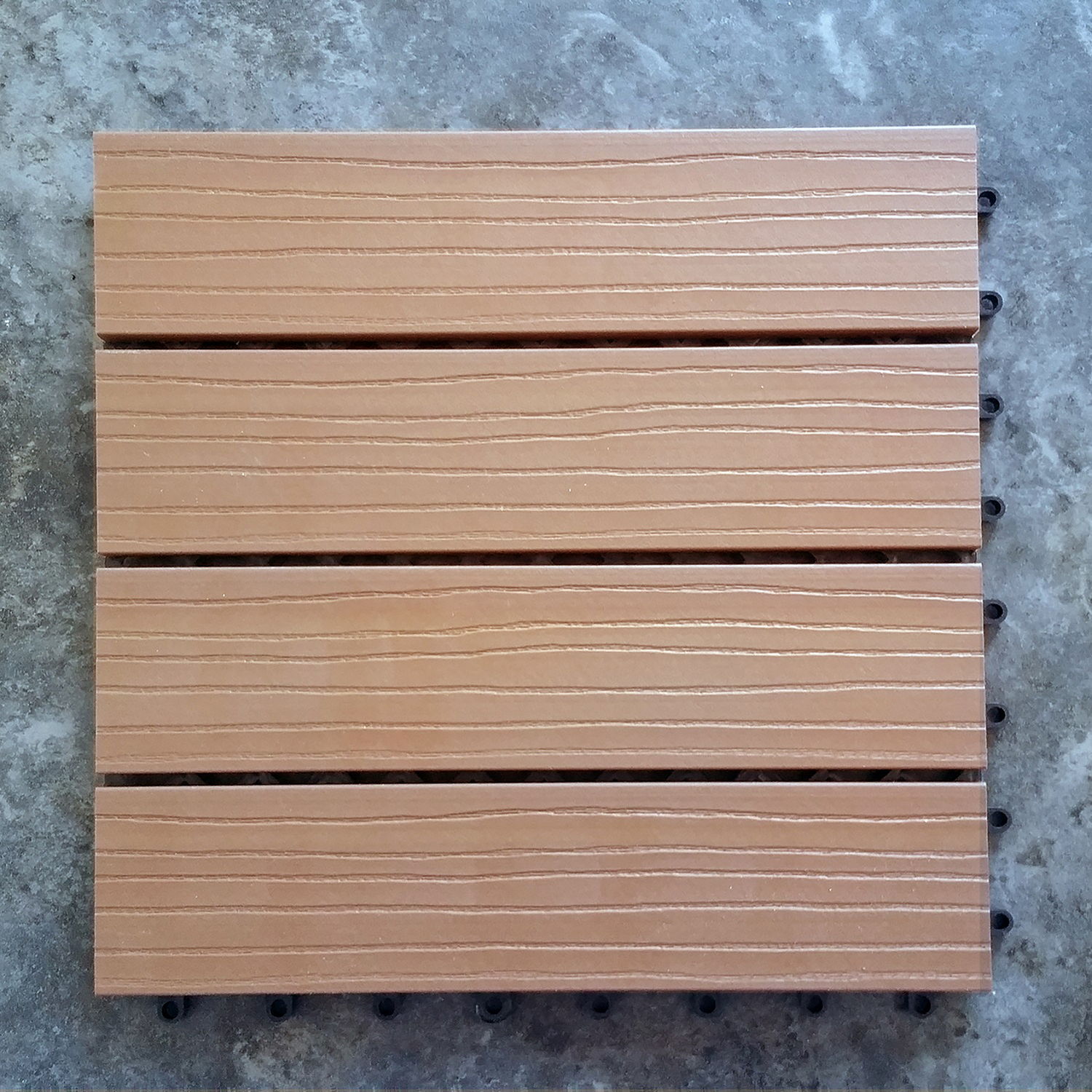 Outdoor-Plastic Composite Interlocking Decking Tile - Cedar (Set of 11 tiles)