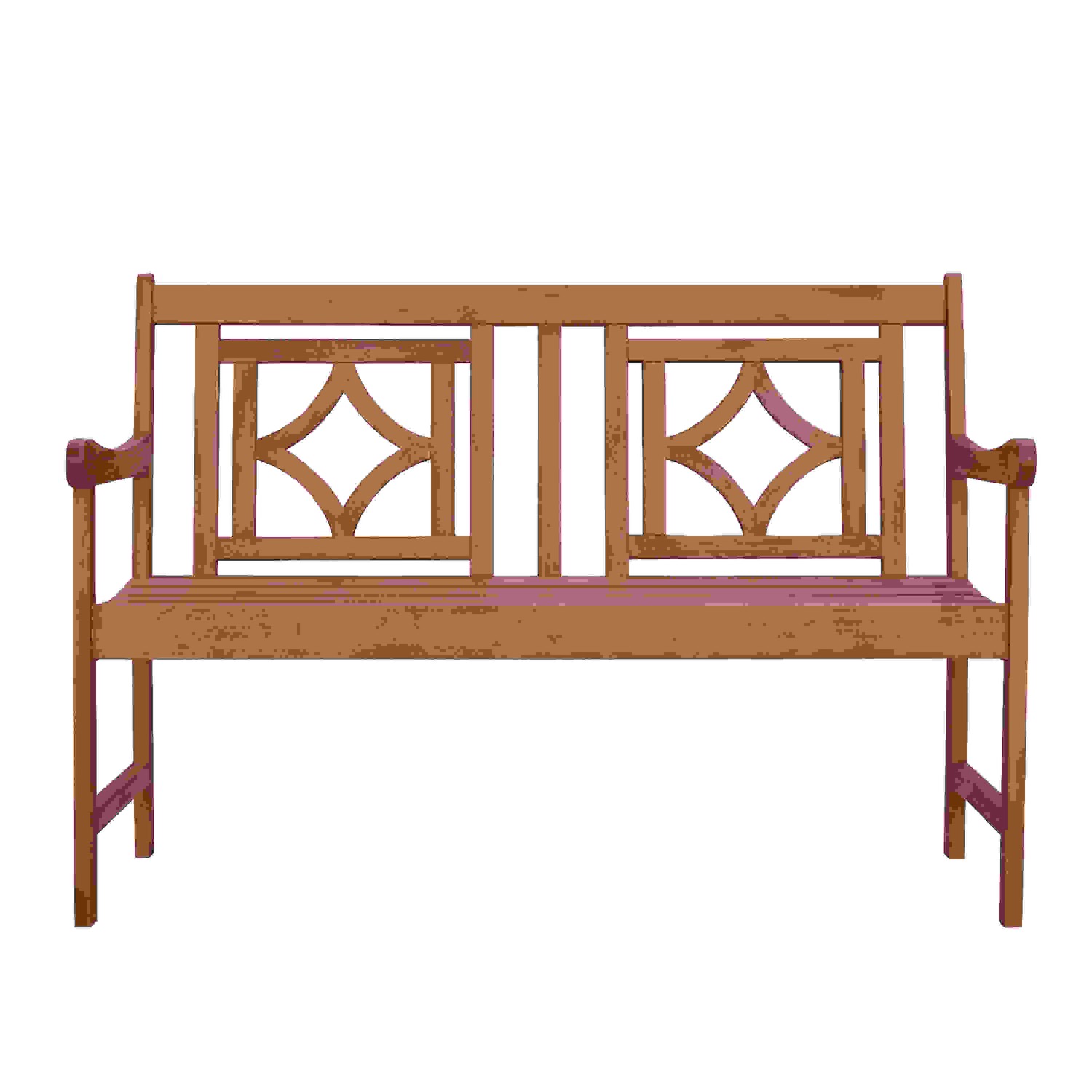 Malibu Outdoor Patio Diamond 4-foot Eucalyptus Hardwood Bench