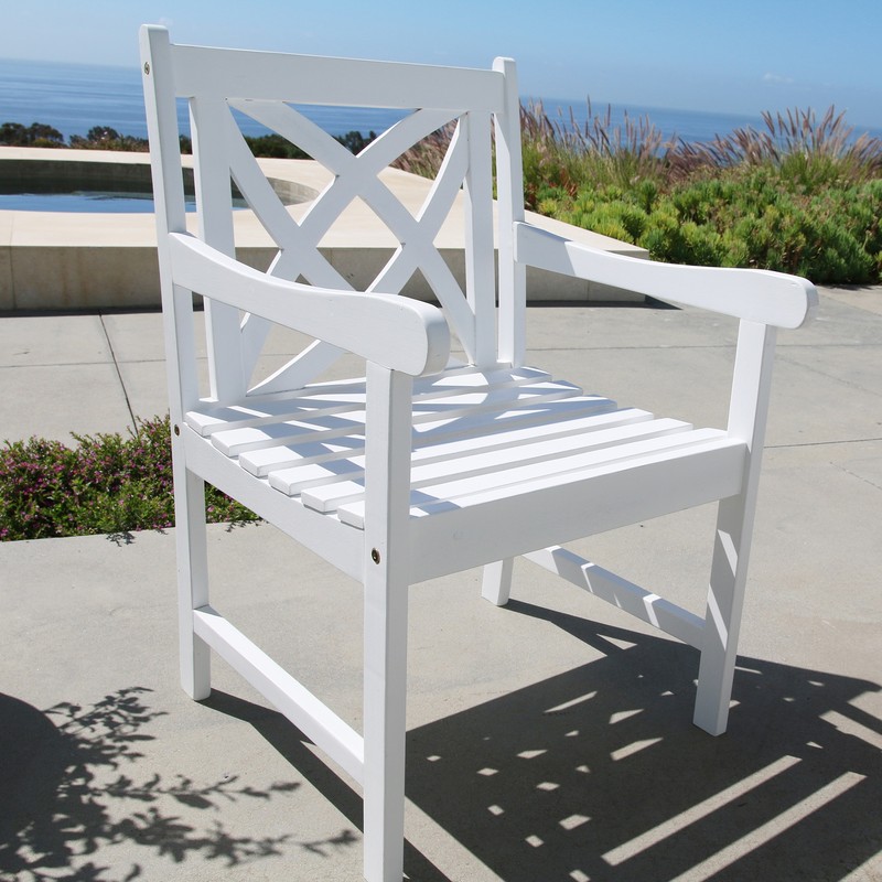 Bradley Outdoor Garden Armchair in White