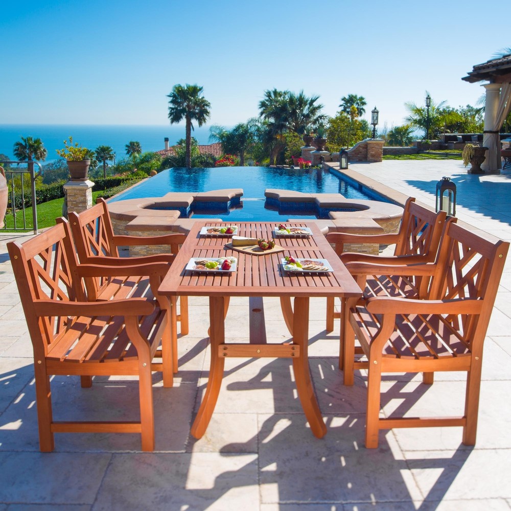 Malibu Outdoor 5-piece Wood Patio Dining Set