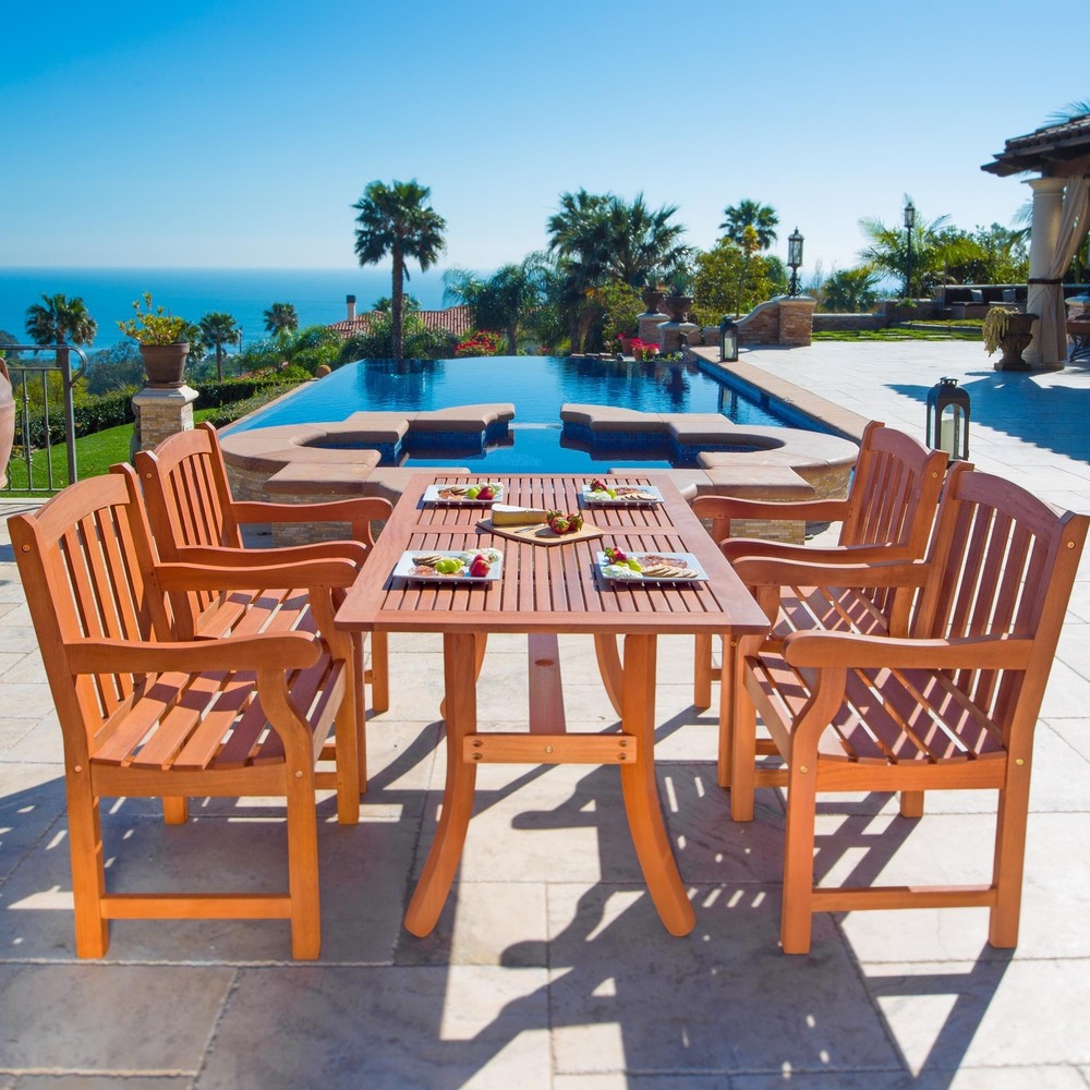 Malibu Outdoor 5-piece Wood Patio Dining Set