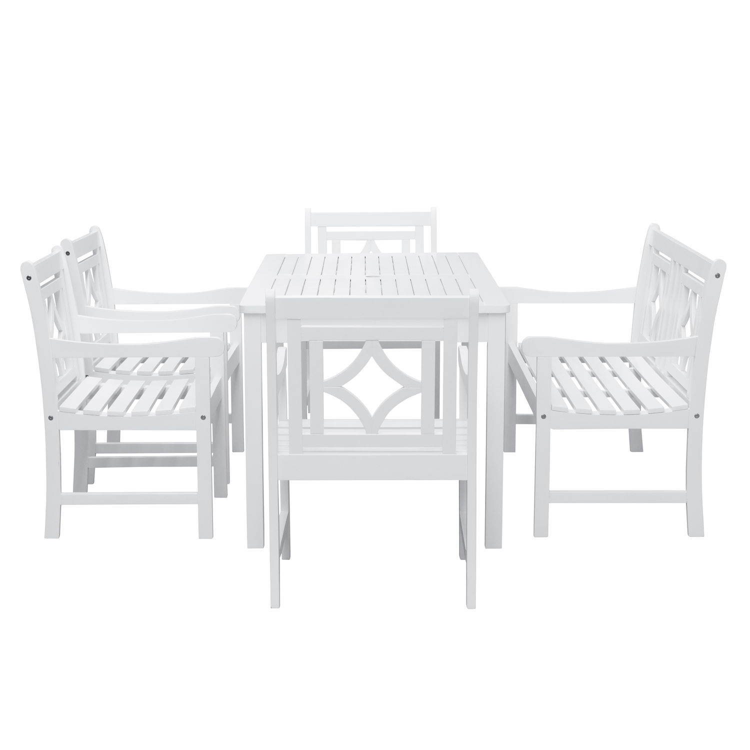 Bradley Outdoor 6-piece Wood Patio Rectangular Table Dining Set