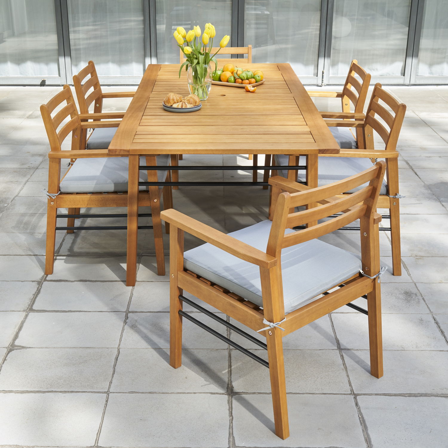 Gloucester Teak-like 7-Piece Dining Set