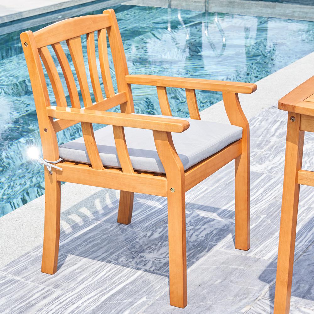 Kapalua Honey Nautical Outdoor Eucalyptus Wooden Dining Chair