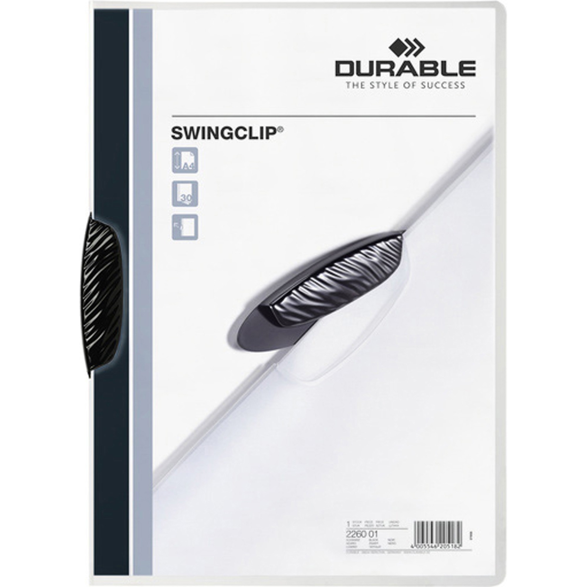 Swingclip Polypropylene Report Cover, Letter Size, Clear/Black Clip, 25/Box