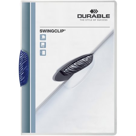 Swingclip Polypropylene Report Cover, Letter Size, Clear/Dark Blue Clip, 5/Pack