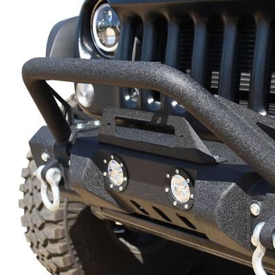 JK FRONT BUMPER W/LED LIGHTS 07-18 JK STEEL MID LENGTH STUBBY W/WINCH PLATE