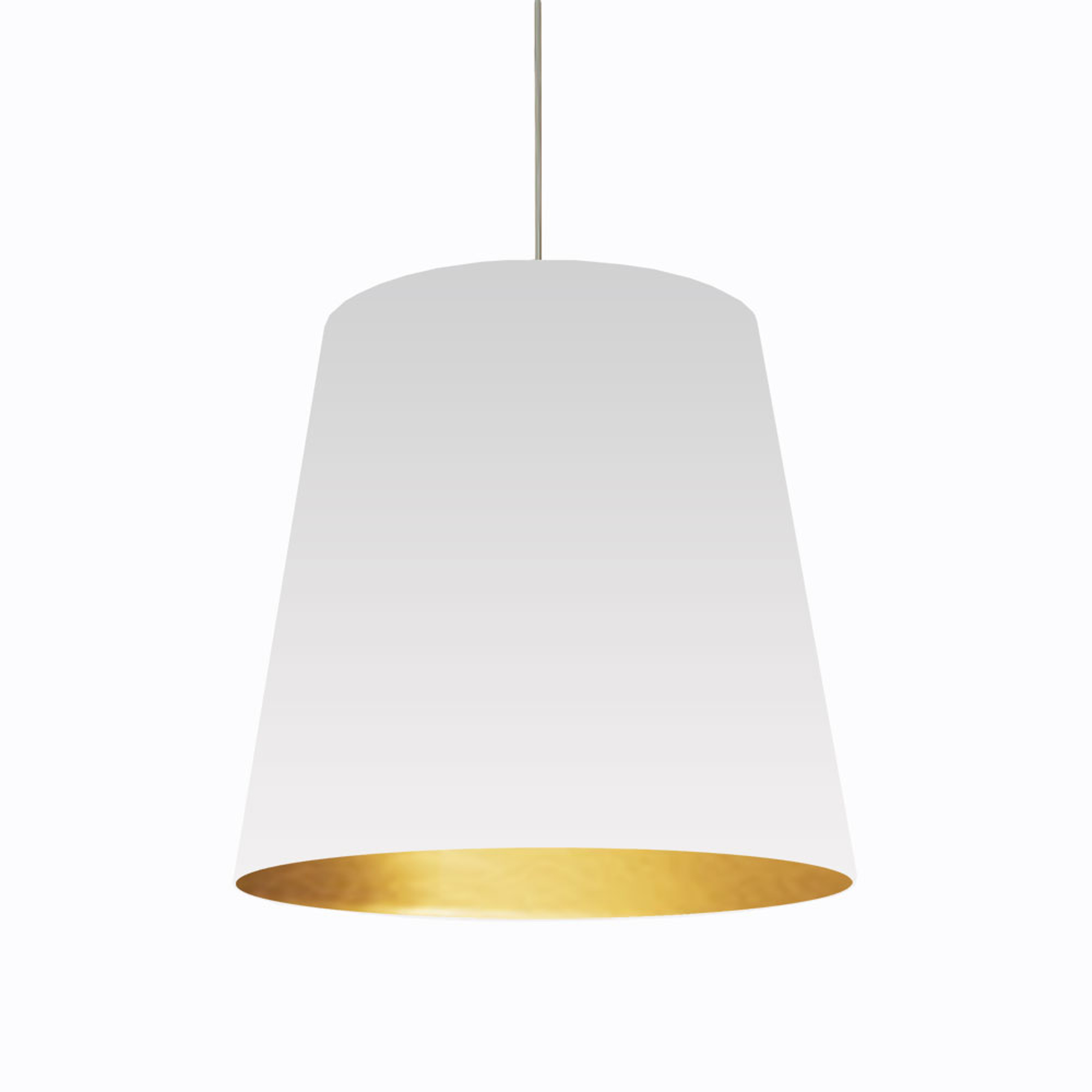 1 Light Oversized Drum Pendant,Large - Wht/Gld